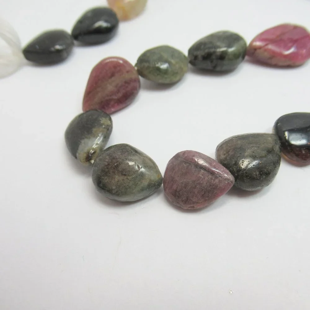 Tourmaline teardrop bead strand